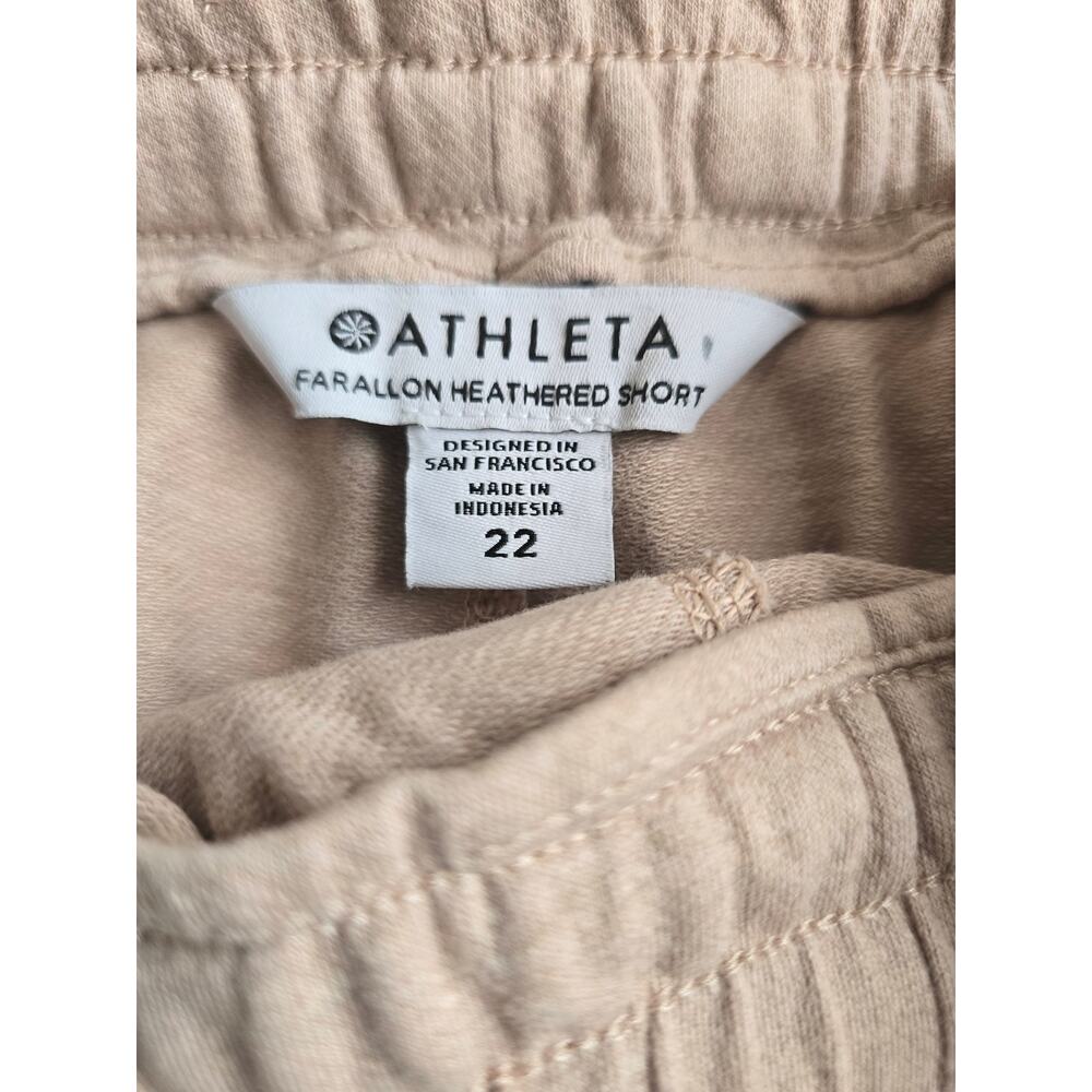 Athleta Farallon Heathered Short Womens 22 Beige Pull On Athleisure Plus Size - Picture 3 of 4